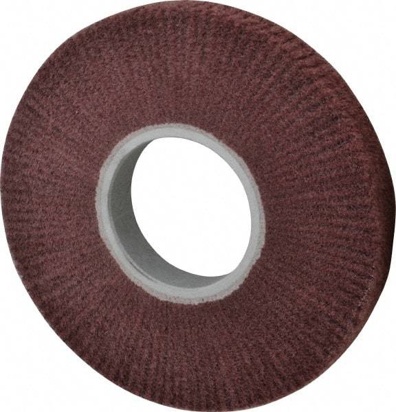 3M - 8" Diam Aluminum Oxide Finishing Flap Wheel - 3" Hole, 1" Wide, Density 5, Nonwoven, Fine Grade, 3,200 Max RPM - Caliber Tooling