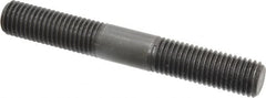 Jergens - 3/4-10 5-1/2" OAL Equal Double Threaded Stud - Alloy Steel, Black Oxide Finish, 2" Equal Thread Length - Caliber Tooling