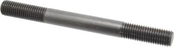 Jergens - 3/4-10 8" OAL Equal Double Threaded Stud - Alloy Steel, Black Oxide Finish, 2" Equal Thread Length - Caliber Tooling