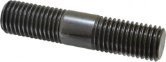 Jergens - 7/8-9 4" OAL Equal Double Threaded Stud - Alloy Steel, Black Oxide Finish, 1-13/32" Equal Thread Length - Caliber Tooling