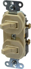 Pass & Seymour - 1 Pole, 120/277 VAC, 20 Amp, Flush Mounted, Ungrounded, Tamper Resistant Duplex Switch - NonNEMA Configuration, 2 Switch, Side Wiring, UL Listed 20 Standard - Caliber Tooling