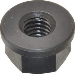 Jergens - 3/8-16, 7/8" Flange Diam, 1/2" High, 11/16" Across Flats, Flange Nut - Grade Low Carbon Steel Steel, Black Oxide Finish, 1/8" Flange Height, TCMA - Caliber Tooling