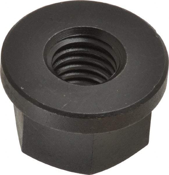 Jergens - 1/2-13, 1-1/8" Flange Diam, 11/16" High, 7/8" Across Flats, Flange Nut - Grade Low Carbon Steel Steel, Black Oxide Finish, 5/32" Flange Height, TCMA - Caliber Tooling