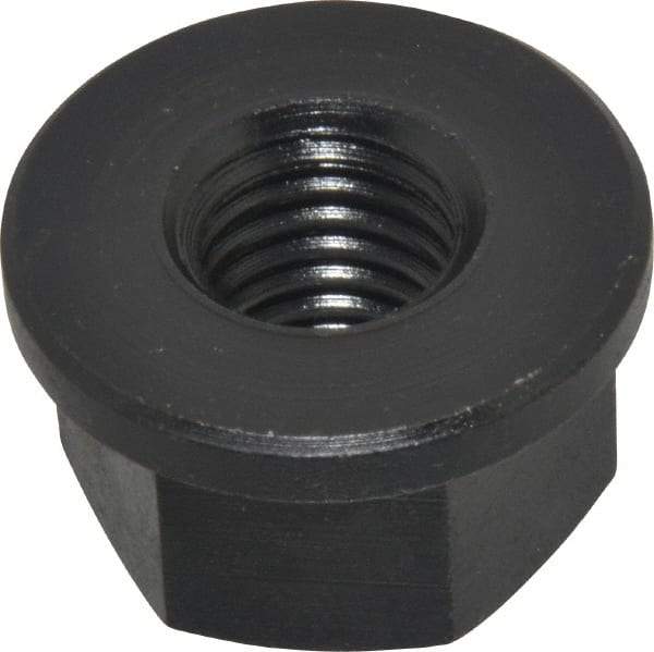 Jergens - 5/8-11, 1-3/8" Flange Diam, 13/16" High, 1-1/16" Across Flats, Flange Nut - Grade Low Carbon Steel Steel, Black Oxide Finish, 3/16" Flange Height, TCMA - Caliber Tooling