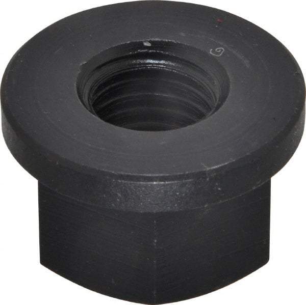 Jergens - 3/4-10, 1-5/8" Flange Diam, 1" High, 1-1/4" Across Flats, Flange Nut - Grade Low Carbon Steel Steel, Black Oxide Finish, 1/4" Flange Height, TCMA - Caliber Tooling