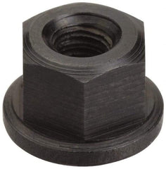 Jergens - 3/4-10 Steel Black Oxide Spherical Flange Nut - 3/4" High, 1-5/8" Diam x 1/4" High Flange, 2-1/2" Radius - Caliber Tooling