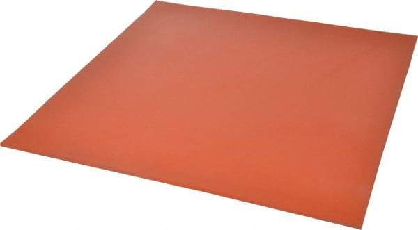 Made in USA - 12" Long, 12" Wide, 1/8" Thick, Silicone Rubber Foam Sheet - 35 to 45 Durometer, Orange-Red, -60 to 600°F, 650 psi Tensile Strength, Plain Backing, Stock Length - Caliber Tooling