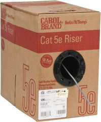 Made in USA - Cat5e, 24 AWG, 4 Wires, Unshielded Network & Ethernet Cable - Gray, Polyolefin, 1,000' OAL - Caliber Tooling