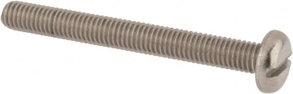 Value Collection - M5x0.80 Metric Coarse, 45mm Length Under Head Slotted Drive Machine Screw - Pan Head, Grade 18-8 & A2 Stainless Steel, Uncoated, Without Washer - Caliber Tooling