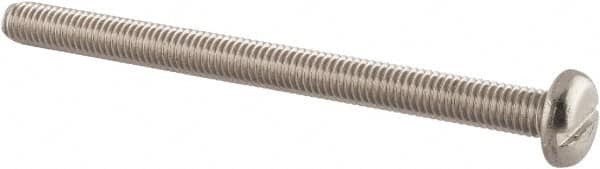 Value Collection - M5x0.80 Metric Coarse, 65mm Length Under Head Slotted Drive Machine Screw - Pan Head, Grade 18-8 & A2 Stainless Steel, Uncoated, Without Washer - Caliber Tooling