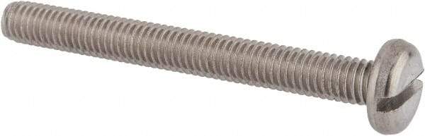 Value Collection - M6x1.00 Metric Coarse, 55mm Length Under Head Slotted Drive Machine Screw - Pan Head, Grade 18-8 & A2 Stainless Steel, Uncoated, Without Washer - Caliber Tooling