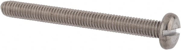 Value Collection - M6x1.00 Metric Coarse, 60mm Length Under Head Slotted Drive Machine Screw - Pan Head, Grade 18-8 & A2 Stainless Steel, Uncoated, Without Washer - Caliber Tooling