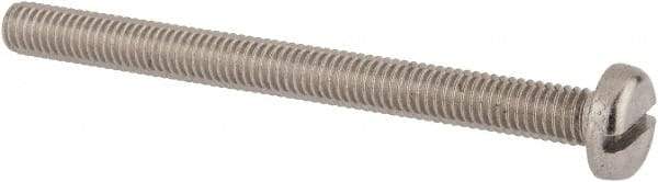 Value Collection - M6x1.00 Metric Coarse, 70mm Length Under Head Slotted Drive Machine Screw - Pan Head, Grade 18-8 & A2 Stainless Steel, Uncoated, Without Washer - Caliber Tooling