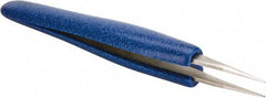 Aven - 4-3/4" OAL OO-SA Ergonomic Cushion Grip Tweezers - Straight, Strong, Regular Tips - Caliber Tooling