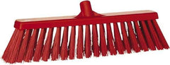 Vikan - 20" Heavy Duty Synthetic Push Broom - 4.3" Bristle Length, Plastic Block, European Threaded Handle Connection - Caliber Tooling