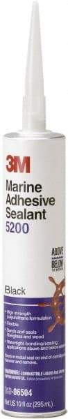 3M - 12.8 oz Cartridge Black Polyurethane Marine Adhesive Sealant - 190°F Max Operating Temp, 48 hr Tack Free Dry Time - Caliber Tooling