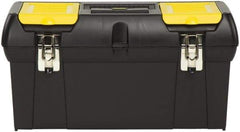 Stanley - 2 Compartment 1 Tray Tool Box - 23-1/2" Wide x 11-3/8" Deep x 10-7/8" High, Polypropylene Resin, Black - Caliber Tooling