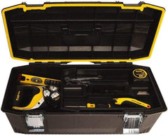 Stanley - 1 Tray Tool Box - 28" Wide x 12-1/4" Deep x 11-1/2" High, Polypropylene Resin, Black - Caliber Tooling