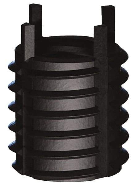 Jergens - 1-1/8 - 7 Internal, 1-1/2 - 12 External, UNC, 1-5/8" Insert Length, Heavy Duty Keylocking Thread Inserts - Carbon Steel, Zinc Phosphate Finish, Grade C1215, 2B Internal Class of Fit, 2A External Class of Fit, Use Tool 215-064713 - Caliber Tooling