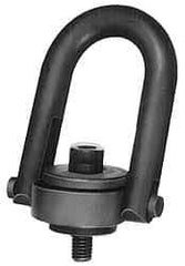 Jergens - 30,000 Lb Load Capacity Safety Engineered Center Pull Hoist Ring - 800 Ft/Lb Torque, 2-4-1/2 Thread, 4140 Alloy Steel, Black Oxide Finish - Caliber Tooling