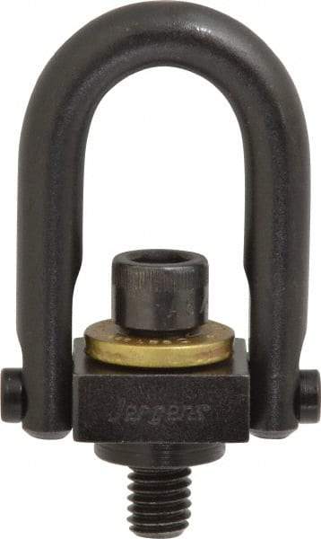 Jergens - 1,000 Lb Load Capacity Safety Engineered Center Pull Hoist Ring - 12 Ft/Lb Torque, 3/8 - 16 Thread, 4140 Alloy Steel, Black Oxide Finish - Caliber Tooling