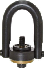 Jergens - 2,500 Lb Load Capacity Safety Engineered Center Pull Hoist Ring - 28 Ft/Lb Torque, 1/2 - 13 Thread, 4140 Alloy Steel, Black Oxide Finish - Caliber Tooling