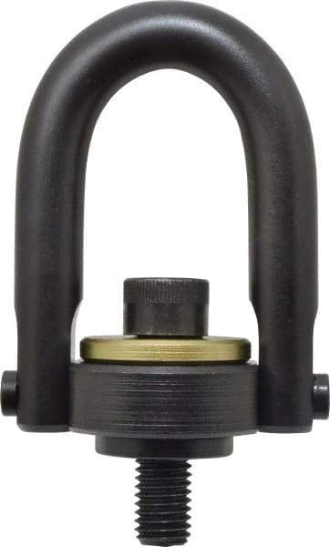 Jergens - 4,000 Lb Load Capacity Safety Engineered Center Pull Hoist Ring - 60 Ft/Lb Torque, 5/8 - 11 Thread, 4140 Alloy Steel, Black Oxide Finish - Caliber Tooling