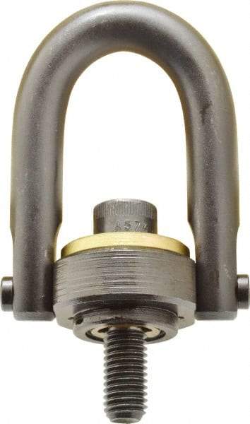 Jergens - 4,000 Lb Load Capacity Safety Engineered Center Pull Hoist Ring - 60 Ft/Lb Torque, 5/8 - 11 Thread, 4140 Alloy Steel, Black Oxide Finish - Caliber Tooling