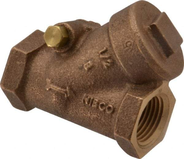 NIBCO - 1/2" Bronze Check Valve - Y-Pattern, FNPT x FNPT, 200 WOG - Caliber Tooling