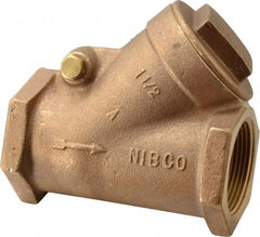 NIBCO - 1-1/2" Bronze Check Valve - Y-Pattern, FNPT x FNPT, 200 WOG - Caliber Tooling