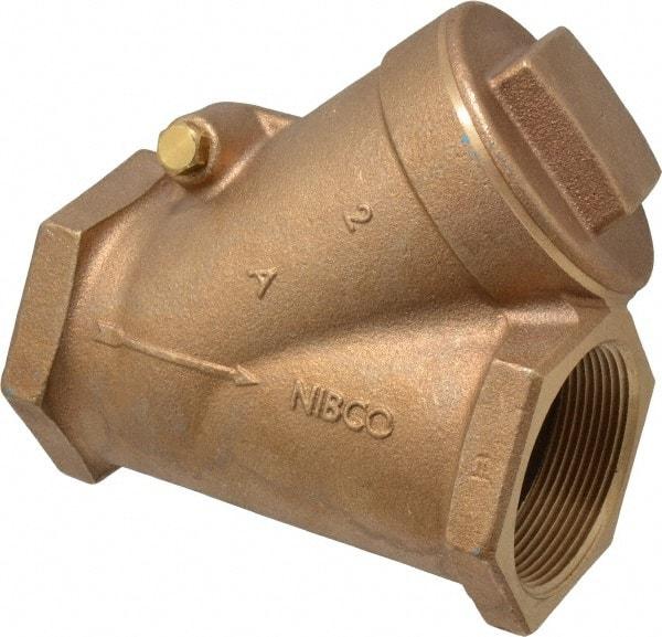 NIBCO - 2" Bronze Check Valve - Y-Pattern, FNPT x FNPT, 300 WOG - Caliber Tooling