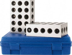 Fowler - 0.0003 Squareness Per Inch, Hardened Steel, 2-4-6 Block with 31 Hole Setup Block - 0.001 Inch Overall Tolerance, 5/8 - 11 Inch Tapped Hole Size, 56-60 RC Hardness, Sold As Matched Pair - Caliber Tooling