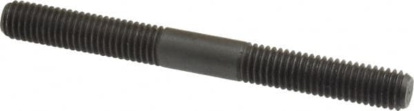 Jergens - M8x1.25 80mm OAL Equal Double Threaded Stud - Alloy Steel, Black Oxide Finish, 31mm Equal Thread Length, Metric - Caliber Tooling