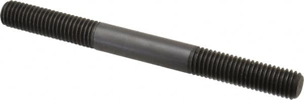 Jergens - M10x1.50 110mm OAL Equal Double Threaded Stud - Alloy Steel, Black Oxide Finish, 35mm Equal Thread Length, Metric - Caliber Tooling