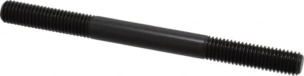 Jergens - M10x1.50 125mm OAL Equal Double Threaded Stud - Alloy Steel, Black Oxide Finish, 35mm Equal Thread Length, Metric - Caliber Tooling