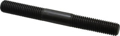 Jergens - M12x1.75 110mm OAL Equal Double Threaded Stud - Alloy Steel, Black Oxide Finish, 39mm Equal Thread Length, Metric - Caliber Tooling