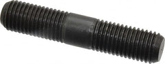 Jergens - M16x2.0 80mm OAL Equal Double Threaded Stud - Alloy Steel, Black Oxide Finish, 29mm Equal Thread Length, Metric - Caliber Tooling