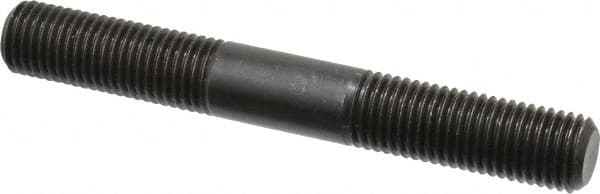 Jergens - M16x2.0 125mm OAL Equal Double Threaded Stud - Alloy Steel, Black Oxide Finish, 47mm Equal Thread Length, Metric - Caliber Tooling