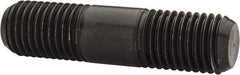 Jergens - M20x2.5 80mm OAL Equal Double Threaded Stud - Alloy Steel, Black Oxide Finish, 29mm Equal Thread Length, Metric - Caliber Tooling