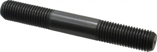 Jergens - M20x2.5 150mm OAL Equal Double Threaded Stud - Alloy Steel, Black Oxide Finish, 55mm Equal Thread Length, Metric - Caliber Tooling