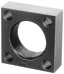 Jergens - 1-5/16 - 16 Thread, 17/64" Mounting Hole, Low Carbon Steel Clamp Mounting Block - 1-5/8" Thick x 1-5/8" Long x 1/2" Wide - Caliber Tooling