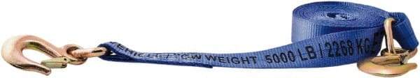 Erickson Manufacturing - 20' Long x 2" Wide, 10,000 Lb Basket Capacity, Polyester & Steel Web Sling - Blue - Caliber Tooling