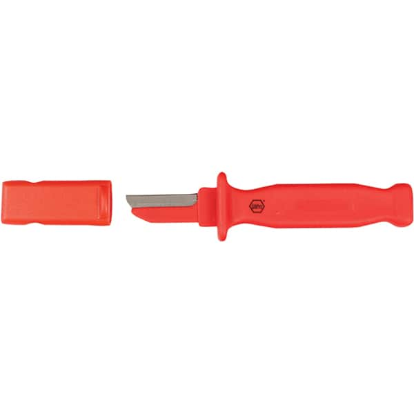 Wiha - Fixed Safety Utility Knife - 2" Blade, Red Plastic Handle, 1 Blade Included - Caliber Tooling