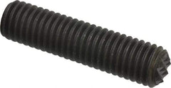 Fairlane - Serrated Tooth, 1/2-13, 1/4" Internal Hex, 2" Thread Length, Black Oxide Finish, Fully Threaded, Adjustable Positioning Gripper - 3/8" Pad Diam, Fine Tooth Grade - Caliber Tooling