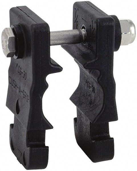 ZSI - 3/8" Pipe, Cushion Clamp - Black, 200 Lb Capacity, Glass Filled Nylon 6 - Caliber Tooling