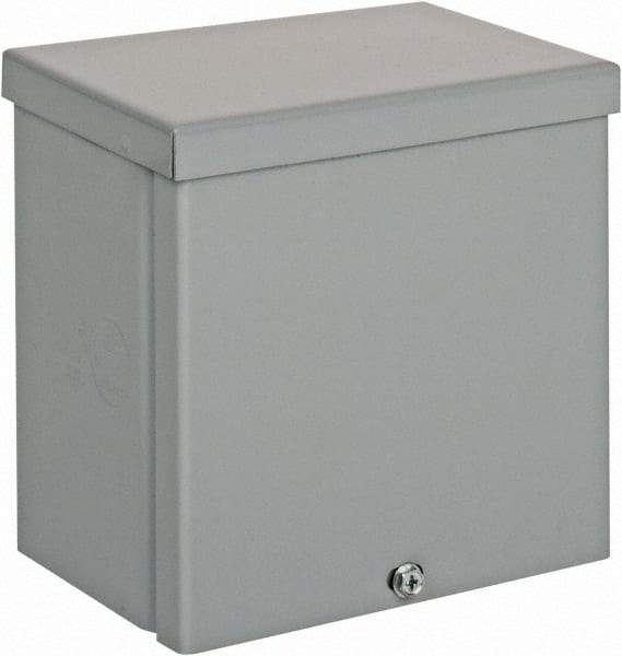 Cooper B-Line - Steel Junction Box Enclosure Screw Flat Cover - NEMA 3R, 6" Wide x 6" High x 4" Deep, Rainproof - Caliber Tooling