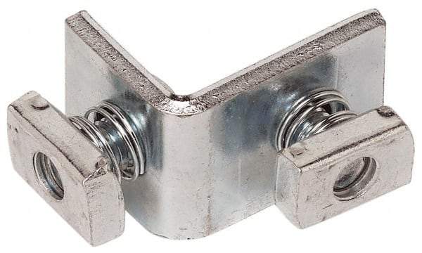 Cooper B-Line - Zinc Plated Carbon Steel 90° Preassembled Strut Fitting - 1/2" Bolt, 2 Holes, Used with Cooper B Line Channel & Strut (All Sizes Except B62 & B72) - Caliber Tooling