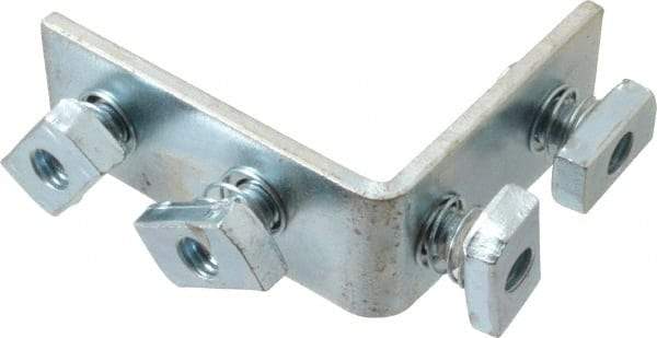 Cooper B-Line - Zinc Plated Carbon Steel 90° Preassembled Strut Fitting - 1/2" Bolt, 4 Holes, Used with Cooper B Line Channel & Strut (All Sizes Except B62 & B72) - Caliber Tooling