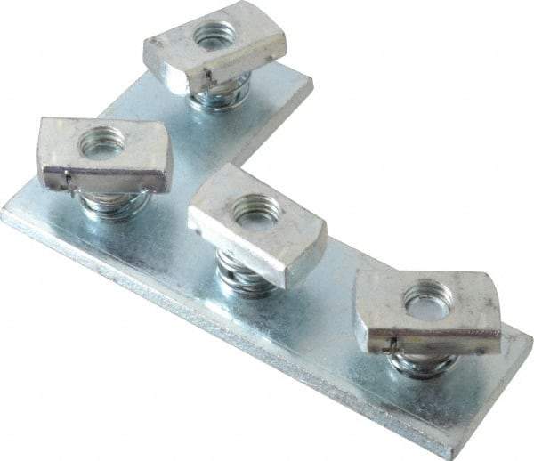 Cooper B-Line - Zinc Plated Carbon Steel Preassembled Flat Corner Strut Fitting - 1/2" Bolt, 4 Holes, Used with Cooper B Line Channel & Strut (All Sizes Except B62 & B72) - Caliber Tooling