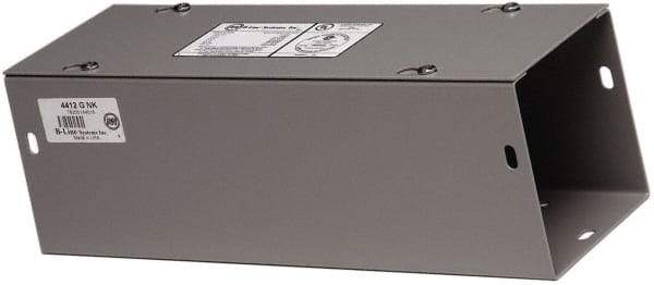 Cooper B-Line - 4" High x 102mm Wide x 48" Long, Screw Mount Solid Wall Wire Duct - Gray, 15 (Bottom) & 15 (Top) Knockouts, Screw Cover, Steel - Caliber Tooling